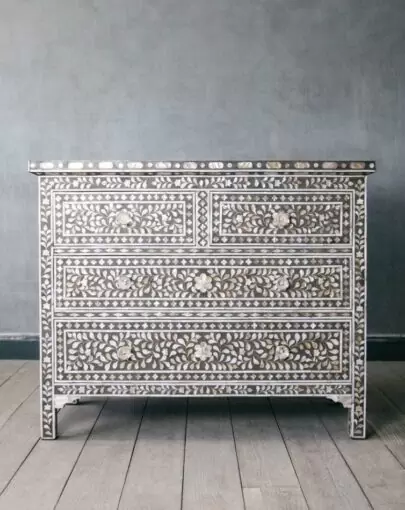 Classic Grey Mother of Pearl Chest of Drawers