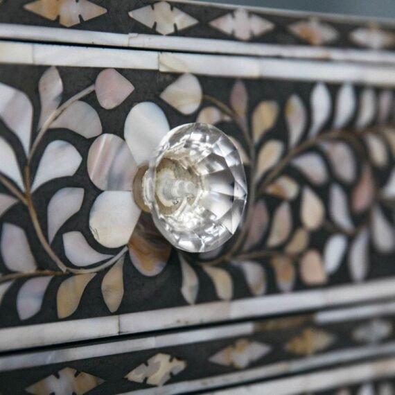 Grey Mother of Pearl Bedside Table