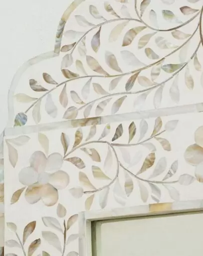 Adriana White Mother of Pearl Mirror