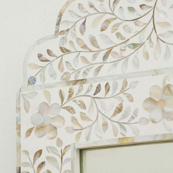 Adriana White Mother of Pearl Mirror